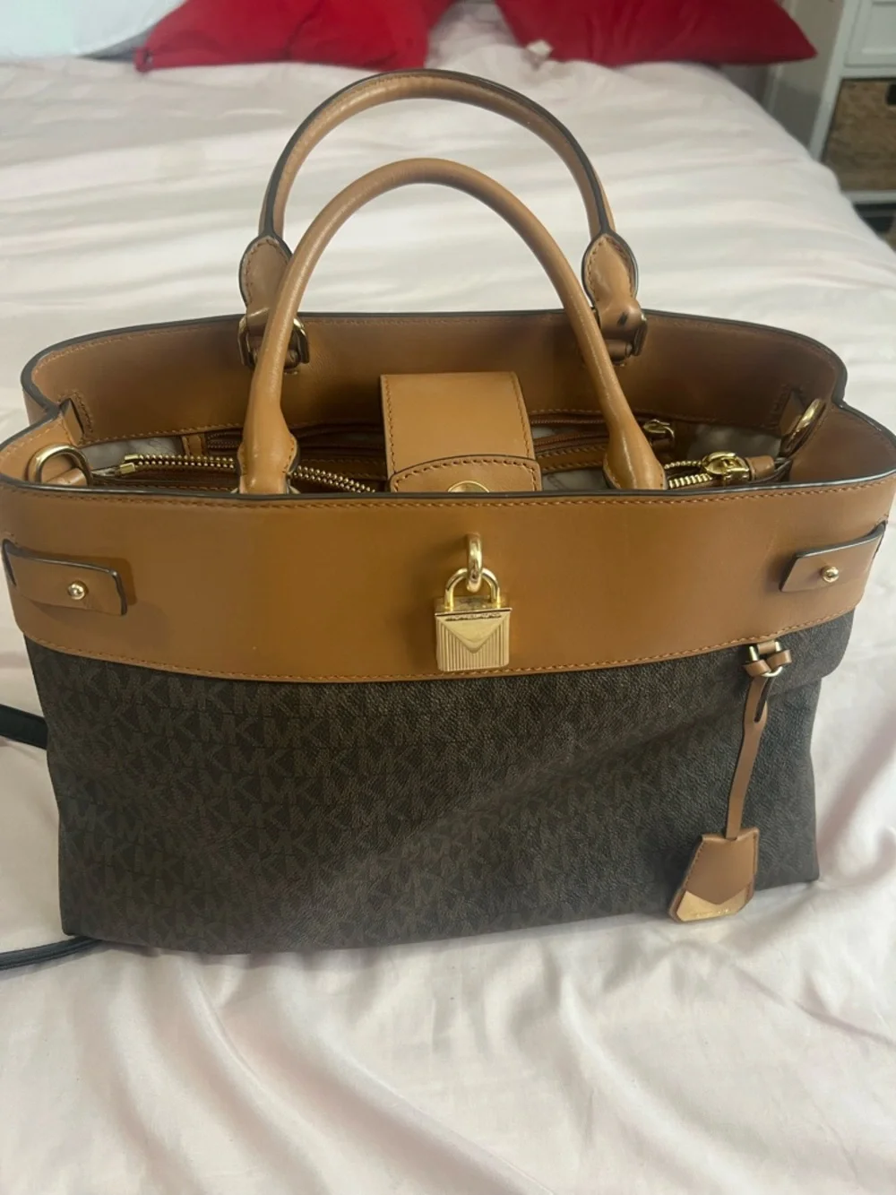 Michael Kors Brown and Dark Brown Signature Tote - Picture 6 of 6
